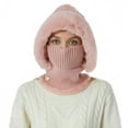 thumbnail image 2 of Dyfzdhu Women Hat Neck Kit Fashion Simple Versatile Knit Warm Ear Protection Pink, 2 of 4