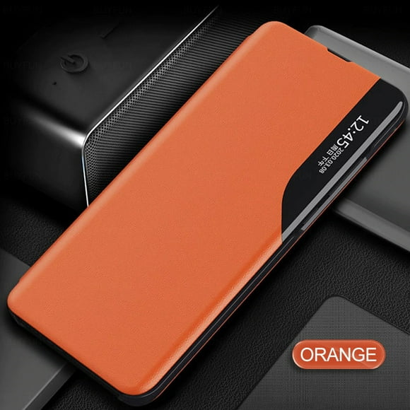 Étui Intelligente en Cuir avec Support Magnétique pour Samsung Galaxy S20 FE (Orange)