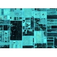 thumbnail image 1 of Ahgly Company Machine Washable Indoor Rectangle Patchwork Turquoise Blue Transitional Area Rugs, 5' x 8', 1 of 4