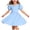 ZA-Blue-MKOSPLRT easter day outfits, variant on MKOSPLRT Girls Puff Short Sleeve Summer Dress Kids Casual Crew Neck Cross Back A-Line Dresses Solid Knee Length Dress Red 14-15 Years