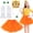 Yellow, variant on 5-Piece Pink Princess Cosplay Set for Women, Pink Tutu Skirt Costume Accessories with Gold Sequin Crown, Gloves & Gem Jewelry for Halloween Dress-Up