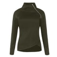 thumbnail image 3 of Women Casual Solid Blouse Long Sleeve Pullover Turtleneck Zipper Sweatshirt Tops Womens Oversized Long Sleeve Top S, 3 of 7