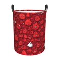 thumbnail image 2 of Cauagu Playful Red Cartoon Faces for Laundry Basket,Collapsible Organizer Basket for Storage Bin Toy Bins Gift Baskets Bedroom Clothes Children Nursery Hamper -Small, 2 of 7