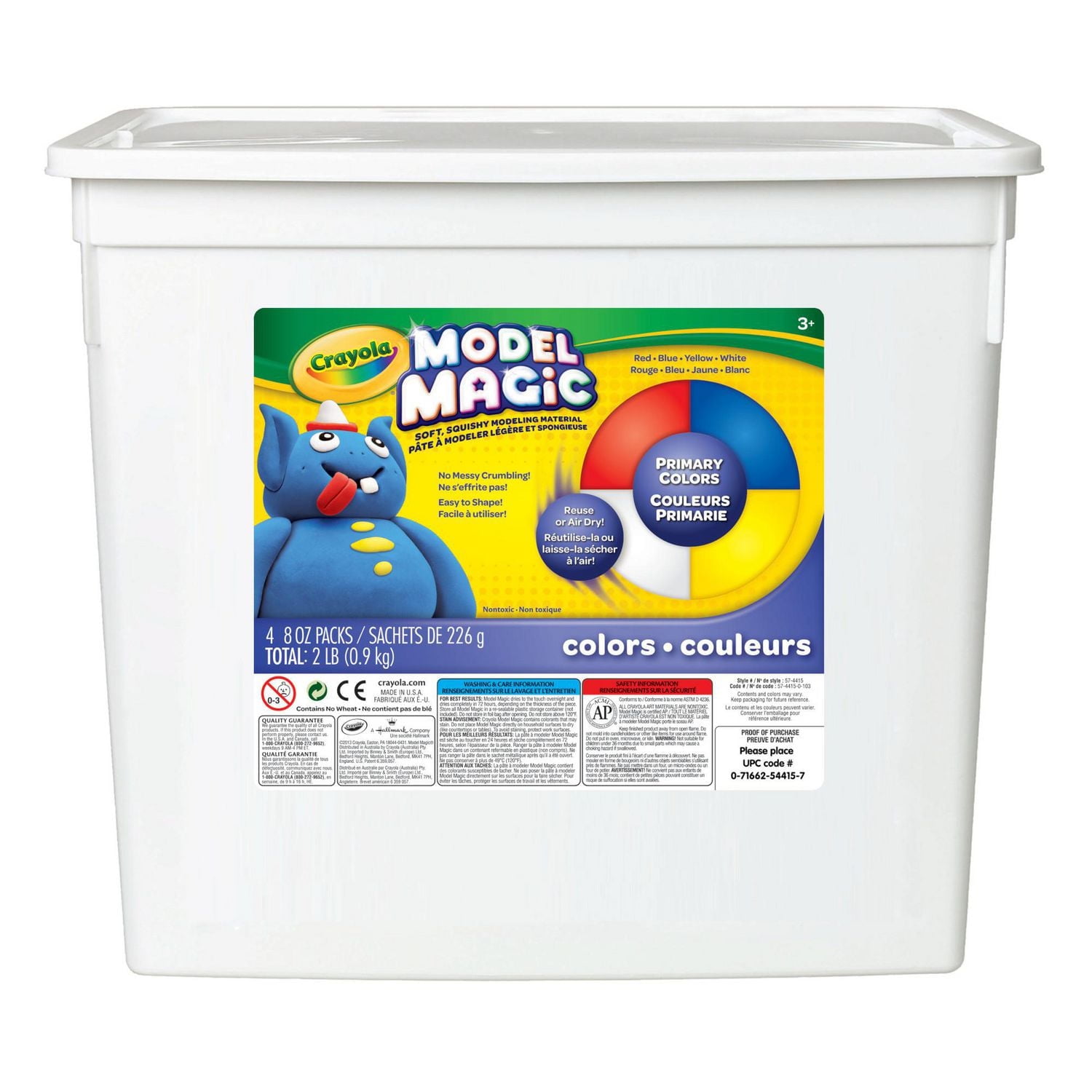 Crayola Model Magic 2lb Resealable Storage Container, Primary Colours