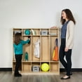 thumbnail image 5 of Flash Furniture Hercules Wooden 5 Section School Coat Locker with Bench, Cubbies, and Storage Organizer Hook-Safe, Kid Friendly Design - 48"H x 48"L (Natural), 5 of 13