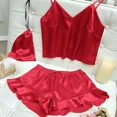 thumbnail image 2 of Fashion Sexy Underwear Set Women‘s 2 Pieces Sleepwear Pyjamas Silk Satin Bellyband Cami Top and Shorts Pajamas for Women Pijamas, 2 of 7