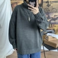 thumbnail image 2 of Suéter de cuello alto para hombre, camisa holgada de base gruesa, suéter de estilo de color sólido de moda para otoño e invierno para hombre, 2 of 5