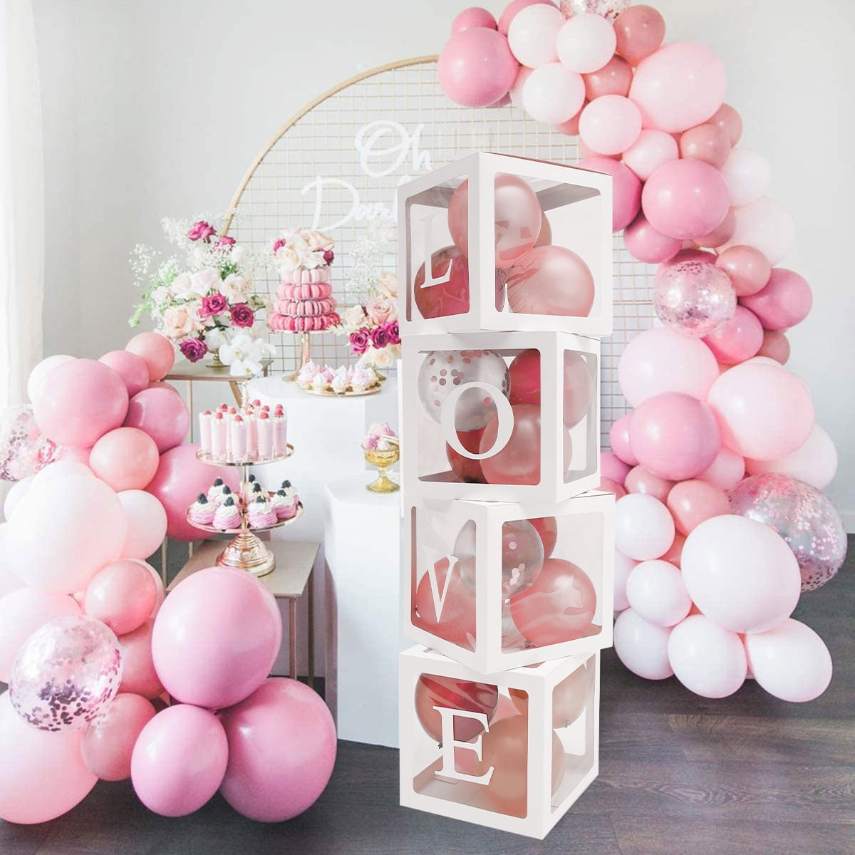 Retrok Baby Shower Decoration Boxes LOVE Letters Balloon Transparent Boxes with 27 Letters DIY Name Combination Baby Shower Boxes Party Supplies for Boys Girls Baby Shower Birthday Party ( - Walmart.com