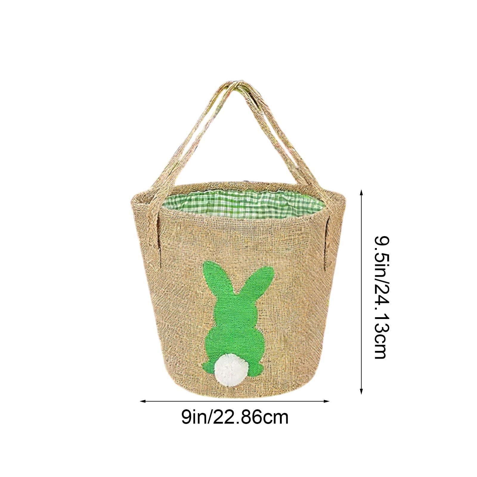 Easter Basket Essentials Easter Rabbits Bag Round Buckets Bag Rabbits Gift Tote Bag Linen Bag