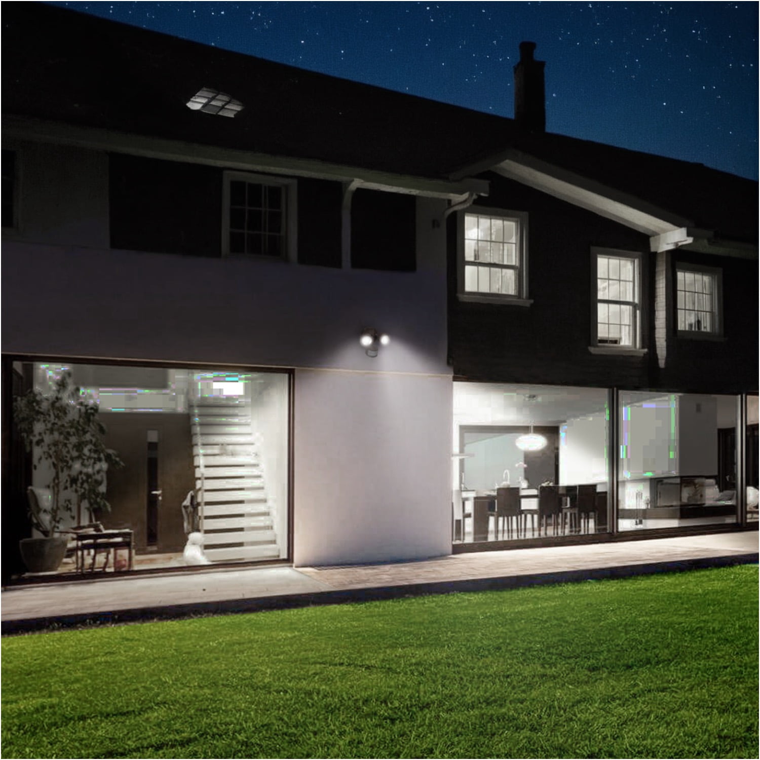 25W LED Security Lights, Dual-Head Motion Sensor Outdoor 30°-80° Beam Angle Adjustable LED Flood Lights, 5000K Daylight, Bronze