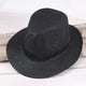 thumbnail image 4 of Men's Straw Panama Hat Handmade Cowboy Cap Summer Beach Travel Sun Hat(B), 4 of 4
