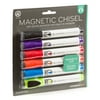 U Brands Magnetic Dry Erase Markers, Chisel Tip, Thick and Thin laydown options, Assorted Colors, Low Odor, 6 Count, 506U