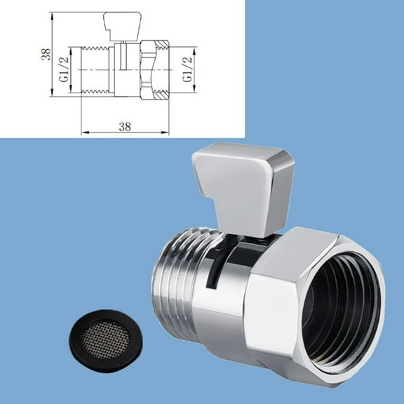 Solid Brass Shower Head Shut Off Valve Flow Control Brass Handle Chrome Or Black Chrome Smile Home
