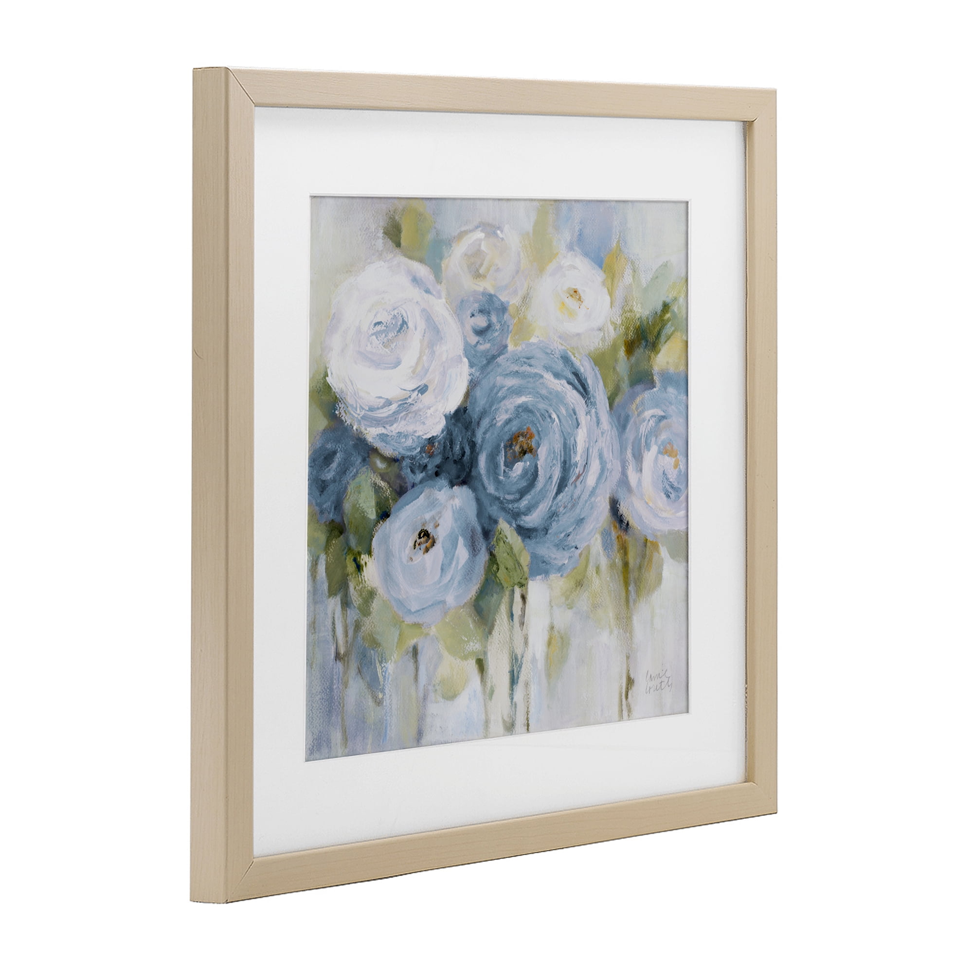 Stupell Industries Softly Blooming In Blues Birch Framed Print Under Glass, design by Lanie Loreth