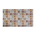 thumbnail image 2 of Bohemian Brown Geometry Rugs and Mats Non Skid Washable Absorbent Microfiber Soft Kitchen Mat for Floor Set Of 2 Decor Stain Resistant 17"x47"+17"x30", 2 of 7