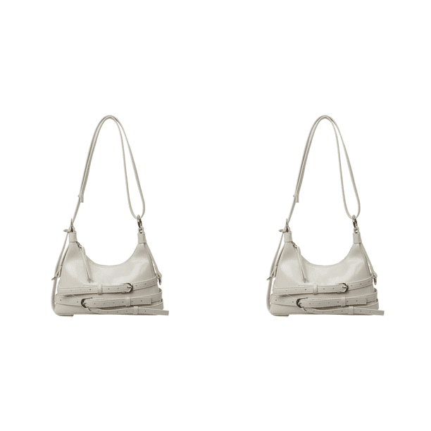 Bolso Hombro Likrtyny PU para Mujer Tipo Cartera Con Correa Ajustable blanco
