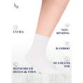 thumbnail image 3 of Hugh Ugoli Diabetic Socks for Men, Loose Ankle Socks Rayon, Extra-Wide, Thin, Seamless Toe and Non-Binding Top, 8 Pairs, White, Shoe Size: 8-11, 3 of 8