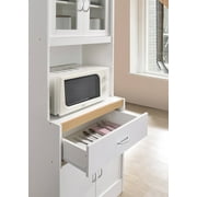 Hodedah Kitchen Cabinet with 1-Drawer, plus Space for Microwave in White