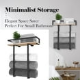 thumbnail image 3 of AOOOWER Decorative Wood Towel Rack Wall Mounted Organizers With Metal Basket Sturdy Frame for Portable Bathrooms Storage, 3 of 8