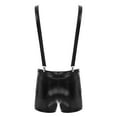 thumbnail image 6 of inhzoy Men's Metallic Dungarees Bib Overalls Suspender Shorts Party Club Rave Outfits Black M, 6 of 9