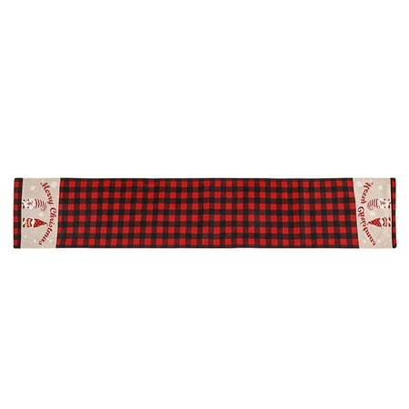 

TureClos Xmas Table Runner Red and Black Plaid Tablecloth Desk Decorations Festival Event Kitchen Dining Holiday Restaurant Gifts