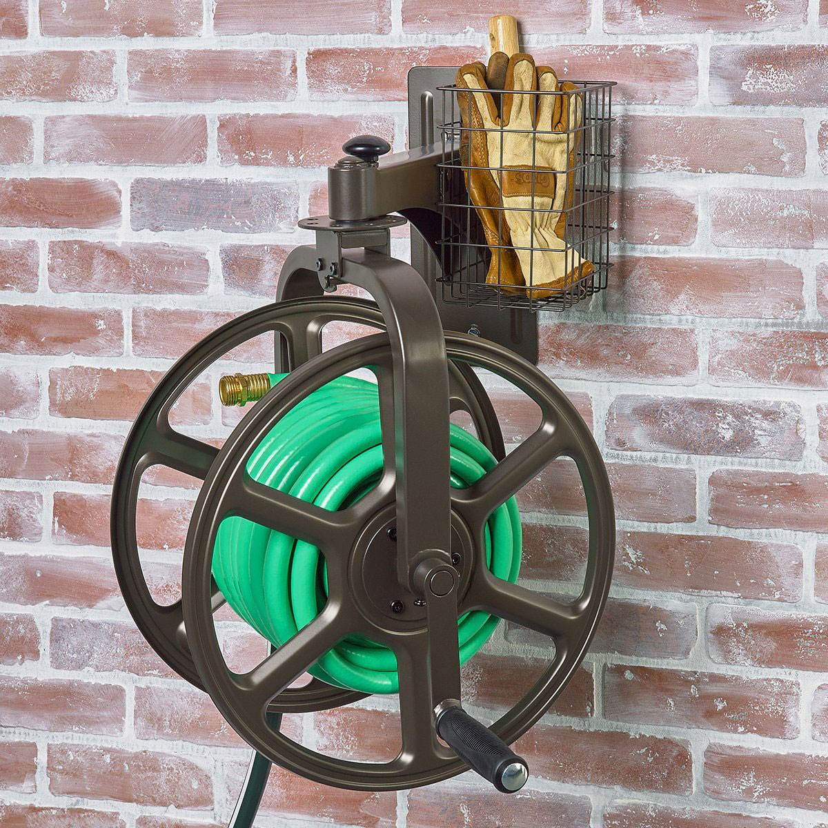 Liberty Garden Single Arm 125' Navigator Multi-Directional Hose Reel, Steel