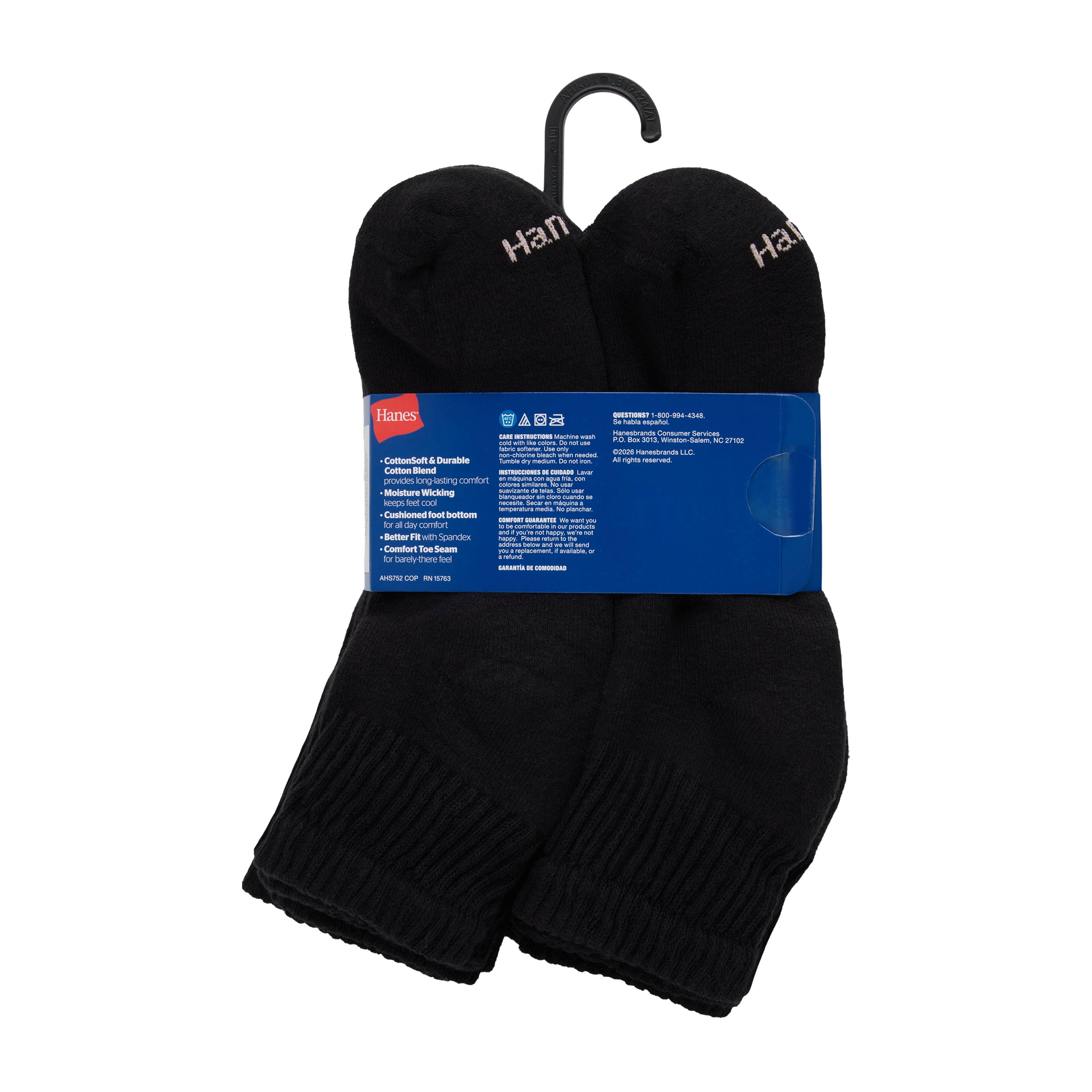 Hanes Womens CottonSoft Ankle Socks, 10-Pack, Size 8-12