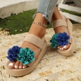 thumbnail image 6 of IUJSOY Sandals for Women Lightweight Open Toe Floral Beach Shoes Chunky Slip on Dress Shoes, 6 of 8