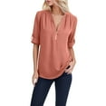 thumbnail image 2 of Ketyyh-chn99 Chiffon Blouses for Women Dressy Women's Long Sleeve Shirts Orange,4XL, 2 of 5
