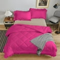 thumbnail image 2 of DNG Creations 5 Piece Ruffle Diamond Comforter All Season 550 GSM Oversized Queen Size - 800 Threads Count, 100% Egyptian Cotton Solid Hot Pink Colour, 2 of 7