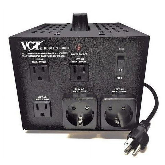 VCT VT1800F - Heavy Duty 1800 Watts Voltage Transformer AC 110V/240V Voltage Converter for Worldwide Use
