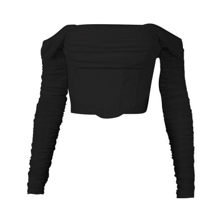

American Clothing Crop Top Vintage T Shirt Women Plus Size Corset Off The Shoulder See Through Fashionable Tops And Top Girl Crop Top