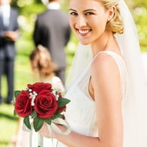 Hand Bouquet Bride Simulated Flowers Finished, Senior Sense Of Wedding Wedding Photography Photo Props, Plastic Silk Material Long Lasting, Suitable For Various Weddings Parties Events