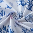 thumbnail image 6 of Dainty Home Blue Seaside Coastal Fabric Shower Curtain with 12 Metal Rollerball Hooks – 3D Textured Design, Water-Repellent, Machine-Washable Bathroom Curtain, 70" x 72", 6 of 6