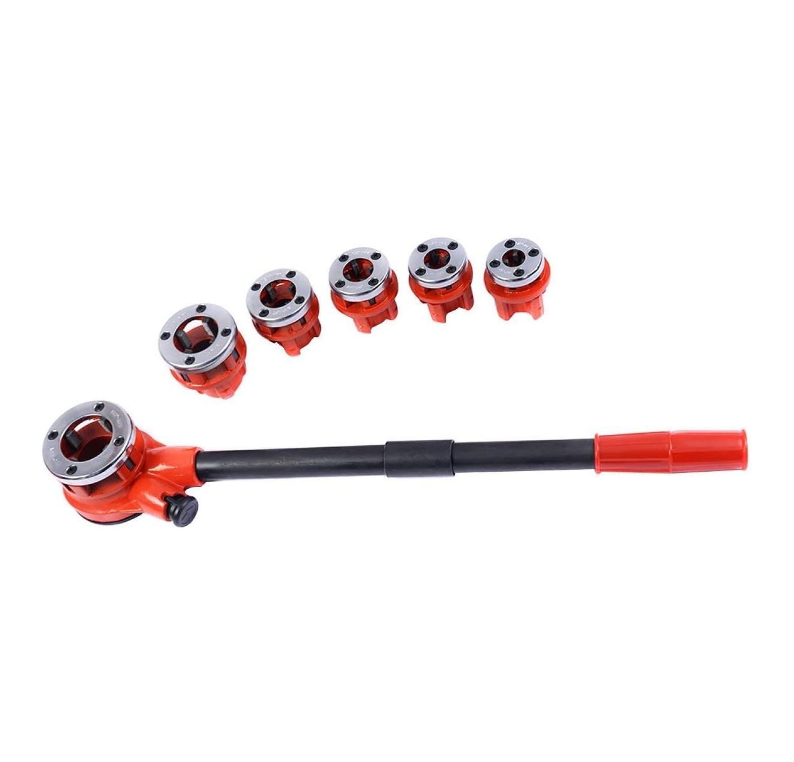 YuraZH Ratchet Pipe Threader Kit Set Portable W/6 Dies and Case Gas Manual Ratcheting Pipe Threading Tool Set