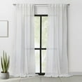 thumbnail image 1 of Loft Living Arezzo Sheer Dual Header Single Curtain Panel 52 x 95 in White, 1 of 6