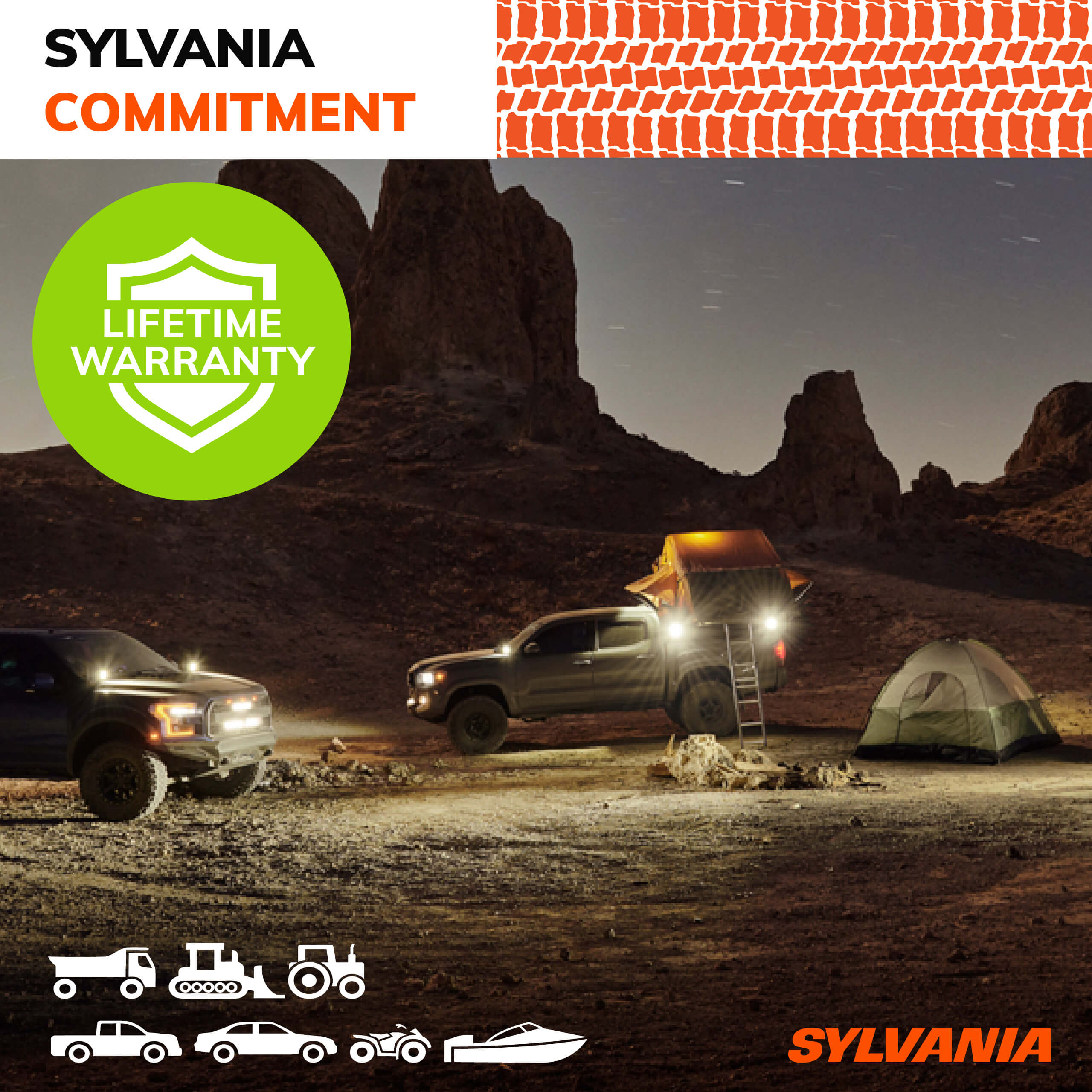 SYLVANIA Rugged 3 Inch Round LED Light Pods | Lifetime Limited Warranty | Flood Light 1400 Raw Lumens, Off Road Driving Work Light, Truck, Boat, Tractor, ATV, UTV, SUV, 4x4 (2 PC)