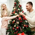 thumbnail image 4 of Colgante de bastón de caramelo de acrílico, árbol de Navidad, muleta retorcida, adorno colgante, feliz año nuevo, fiesta de Navidad, decoración del hogar, rojo y verde, 4 of 5