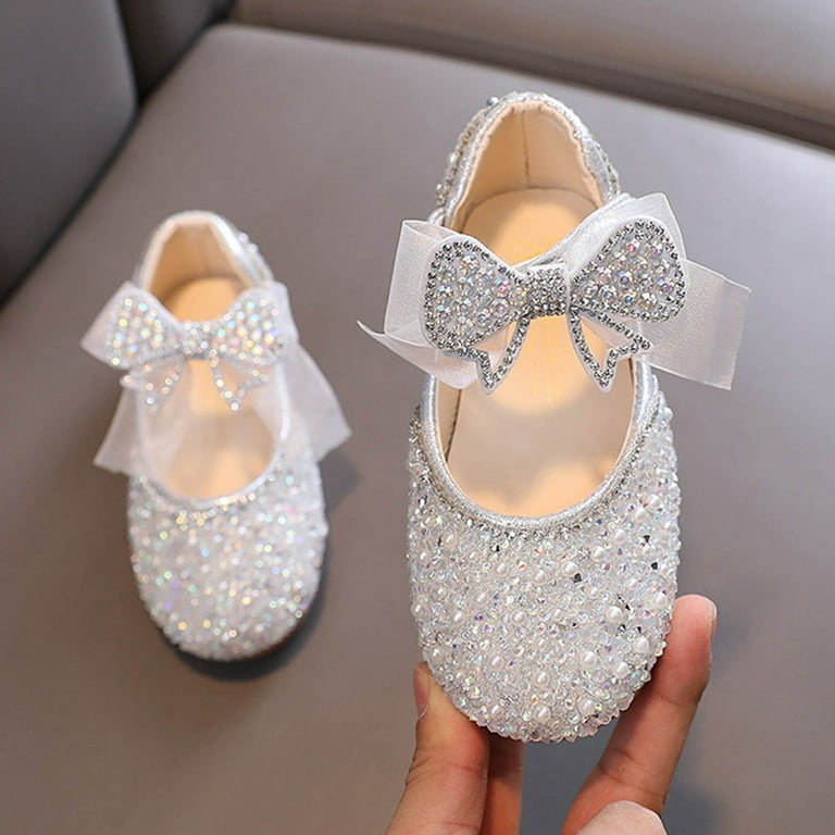 DxhmoneyHX Toddler Girl Dress Shoes Fashion Cute Bowtie Sparkle