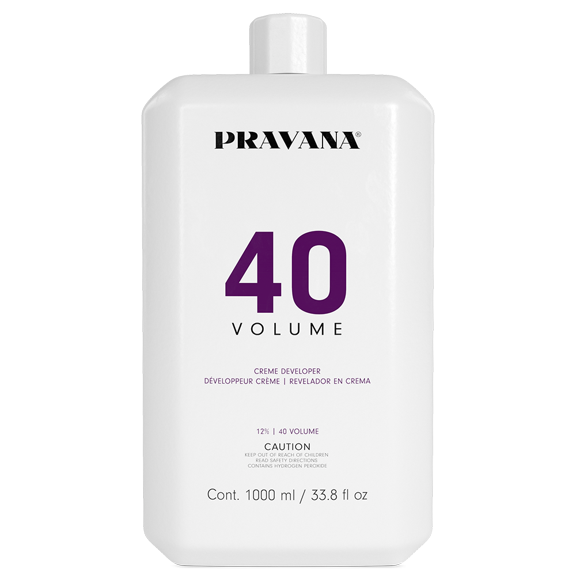 33.8 oz , Pravana Creme Developer 40 Volume hair beauty, Pack of 1 w/ Sleekshop Pink Comb