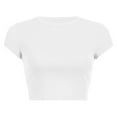 thumbnail image 2 of Baberdicy Short Sleeve Tee, Women's T-Shirt Women's Round Neck Summer Solid Color Short T Shirt, White, Xxl, 2 of 5