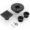 thumbnail image 3 of Square Shower Floor Drain, Shower Drain Kit with Flange, Removable Grid Cover, Filter, 3 of 6