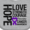 thumbnail image 4 of Inktastic Pancreatic Cancer Hope Love Strength Boys or Girls Baby Bib, 4 of 4