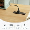 thumbnail image 6 of HOOBRO Rolling Kitchen Island with Drop Leaf Bar Countertop & Power Outlet, Farmhouse Island Cart with Storage, 47" Kitchen Island Cart with Side Spice Rack & 2 Drawers, White and Natural WN35UZD01, 6 of 7