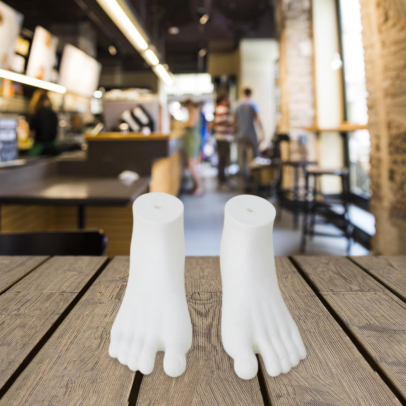 MAGIDEAL 2 Pieces Mannequin Foot Display Model Lifelike Home Foot Forms Sandal Photography Props Showcase Malls Stockings Manikin Feet White