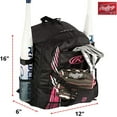 thumbnail image 6 of Rawlings Storm Girls T-Ball Softball Batting Bag Backpack Black/Pink, 6 of 6