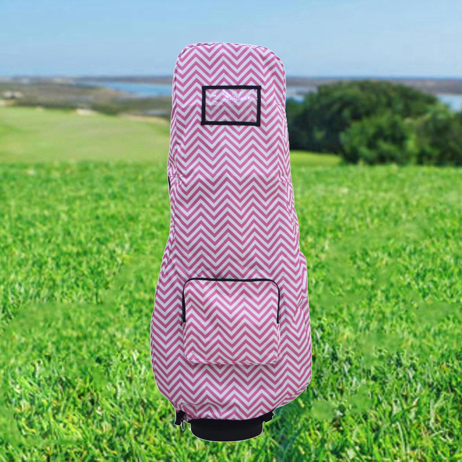 harayaa Golf Bag Rain Cover Waterproof Golf Bag Rain Cover with Hood for Golf Push Carts Pink