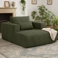 thumbnail image 3 of S-HOME Modern Convertible Sofa Bed with Ribbed Corduroy Fabric, Foam Core, 62.6x48.23 Inches 1-2 Seater, 2 Lumbar Pillows, for Living Room or Apartment, Green, 3 of 14