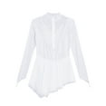 thumbnail image 5 of vastwit Kids Girls Figure Ice Skating Dress Sparkling Mock Neck Long Sleeves Ballet Dance Dress New White 12, 5 of 7
