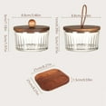 thumbnail image 2 of Dessert Display Glass Bowl with Wooden Serving Tray Divided Serving Dishes, 4 Grid, 2 of 7